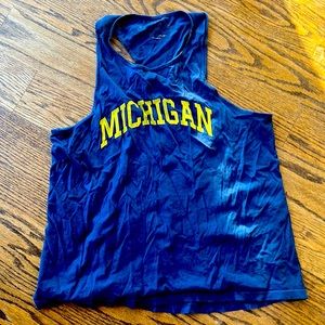 Michigan college racer back tank top